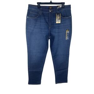 Lee Legendary Style 90s‎ Taper Mid Rise Jeans Dark Stream Medium Size 16 NEW